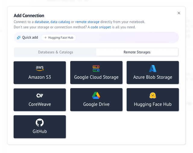 Remote storage in molab