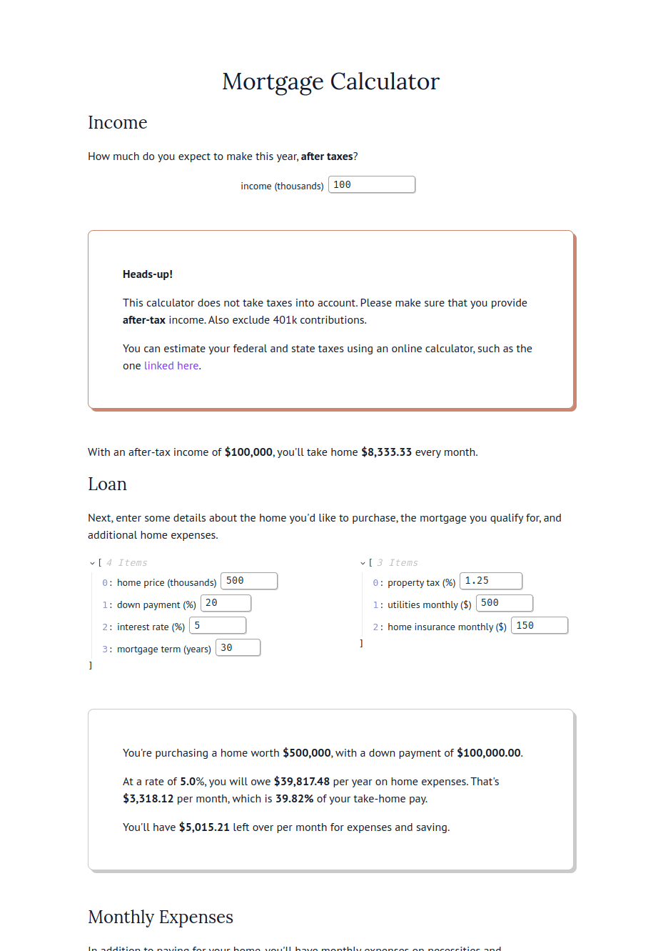 Financial Calculator