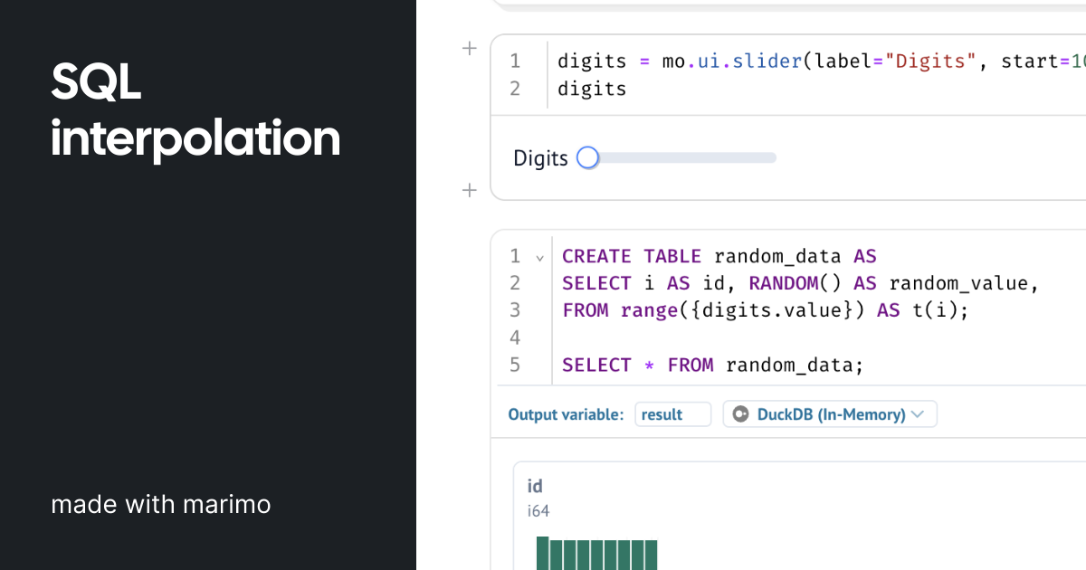 SQL interpolation | made with marimo | marimo