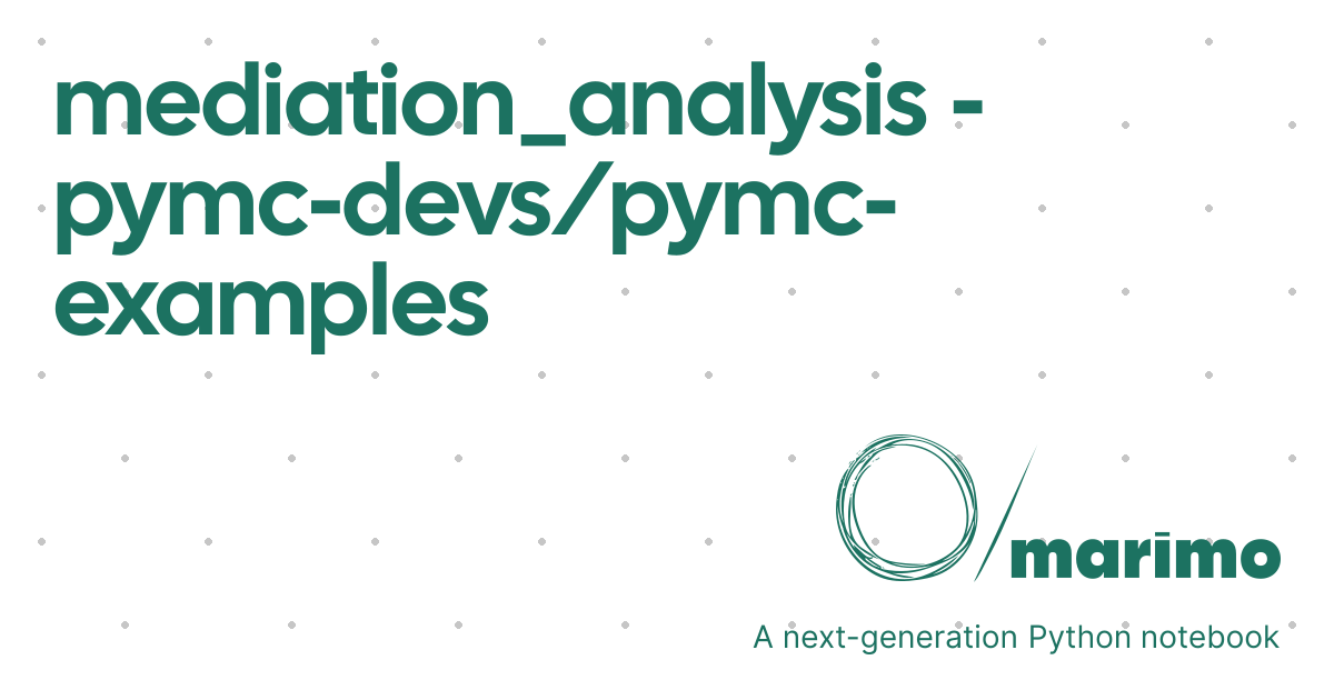 mediation_analysis - pymc-devs/pymc-examples | marimo