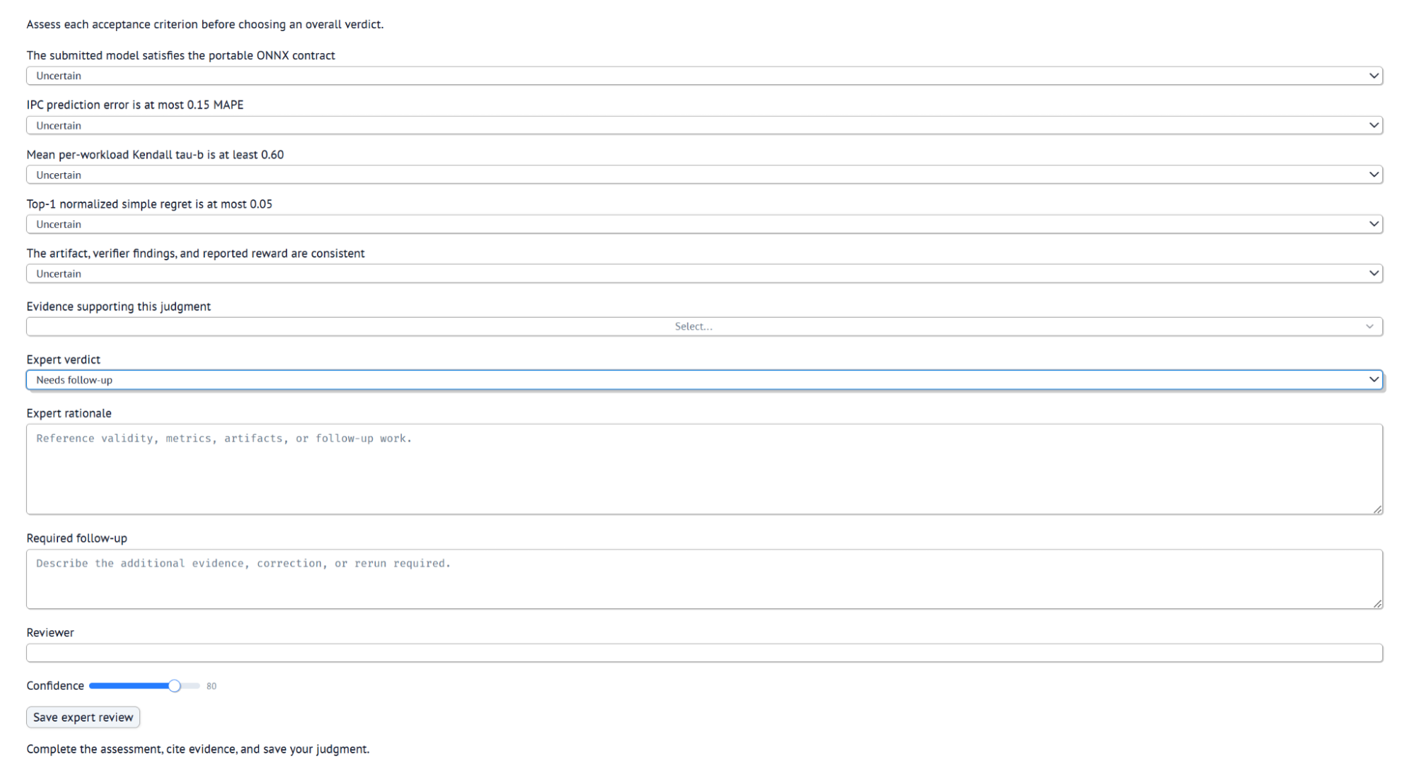 The grading view and agent output alongside scoring controls